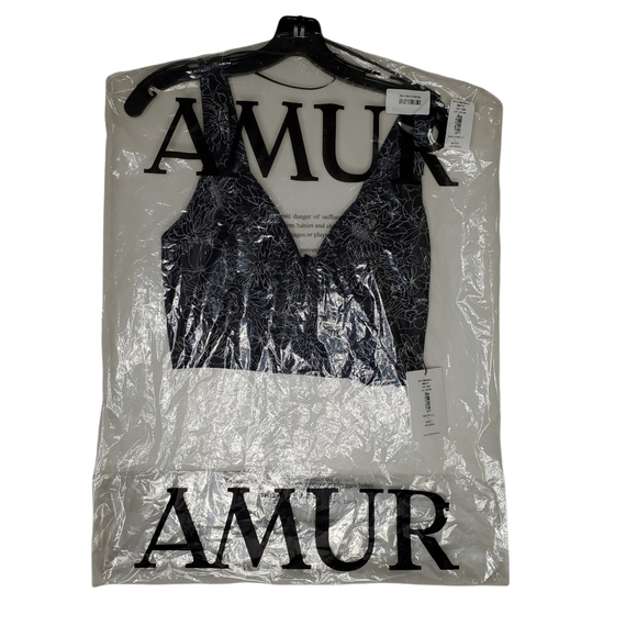 AMUR Linear Floral Crop Top Size L NWT
